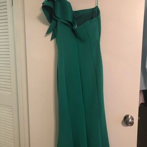 Brand new never wear green long one shoulder dress